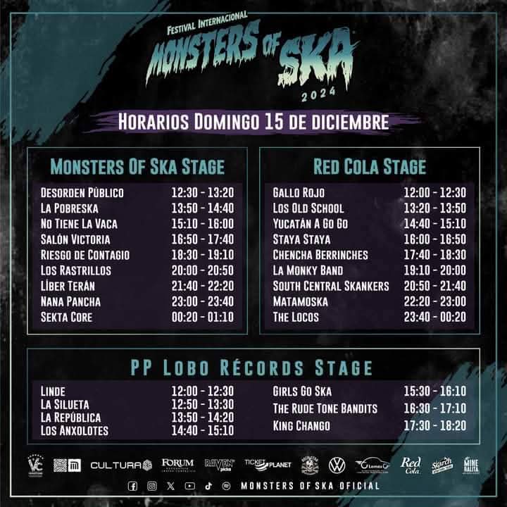 Horarios Monsters Of Ska en la CDMX