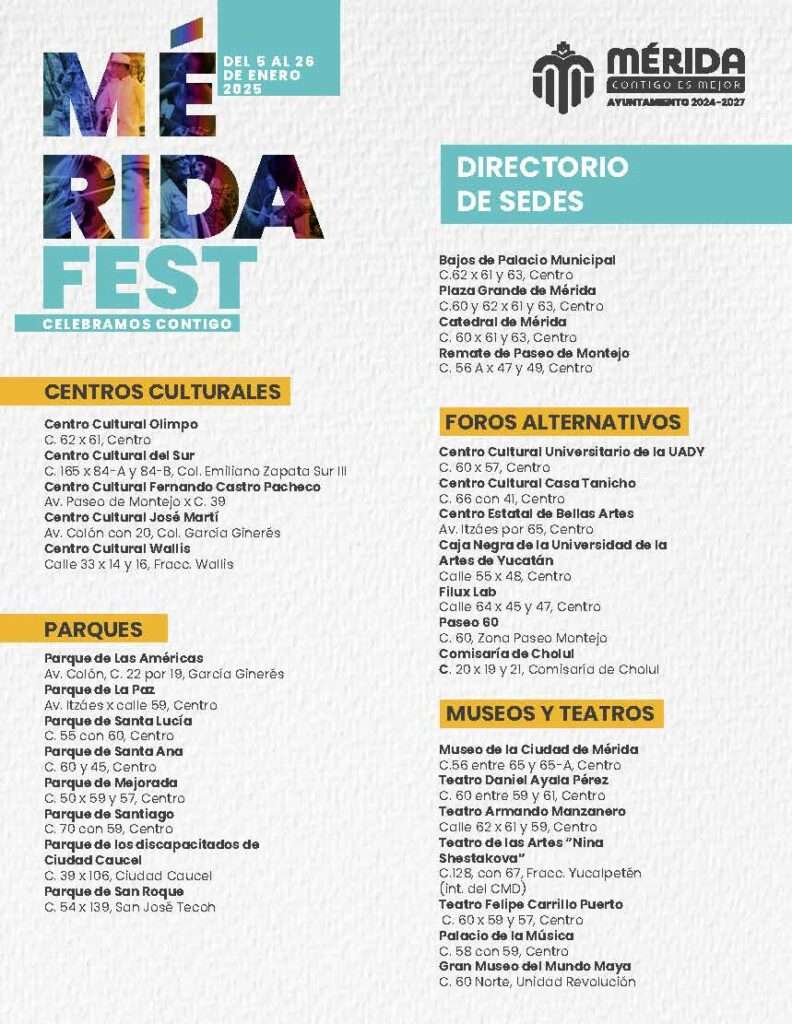 Sedes Mérida Fest