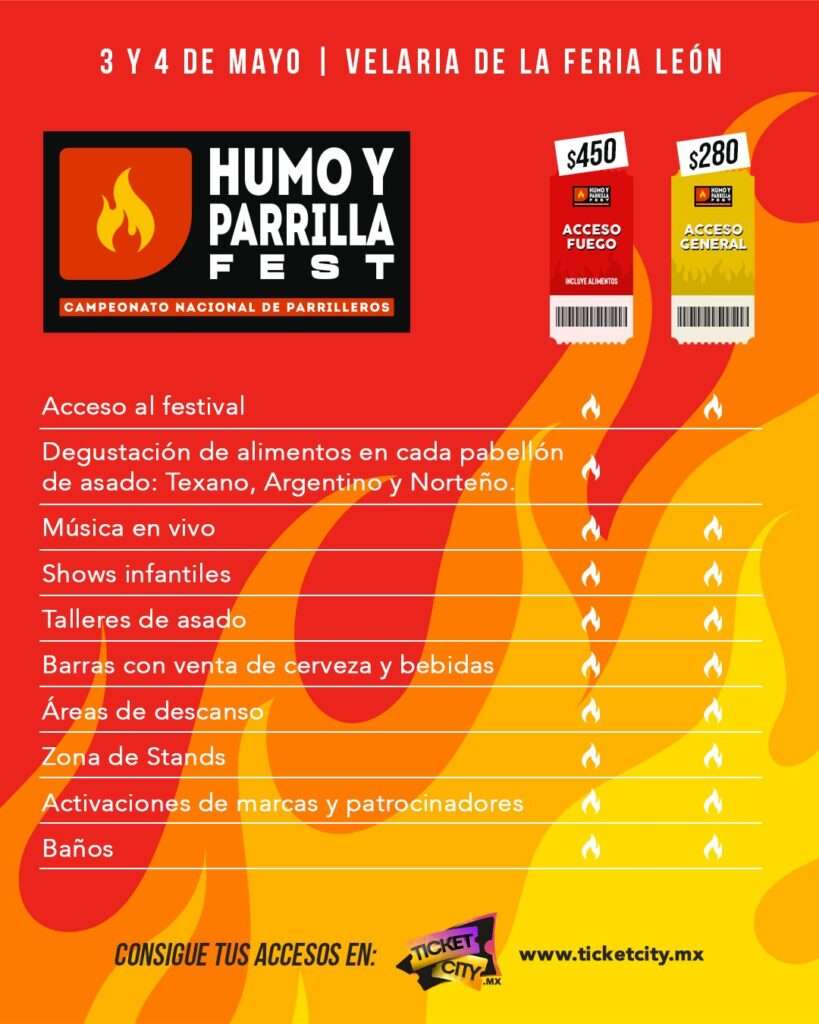 Boletos Festival Humo y Parrilla en León