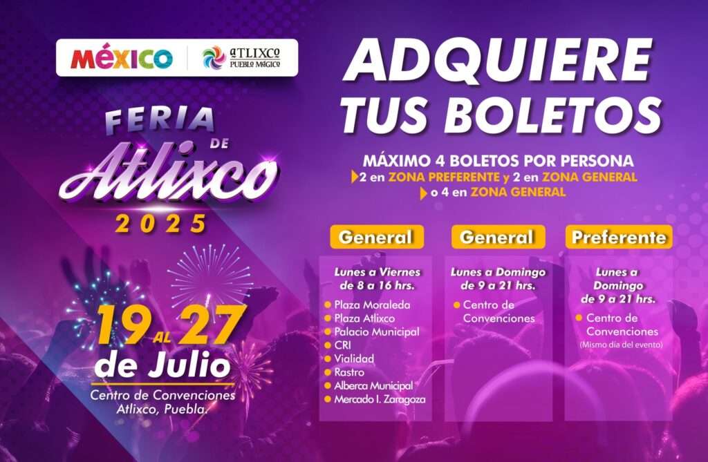 Boletos Feria de Atlixco 2025