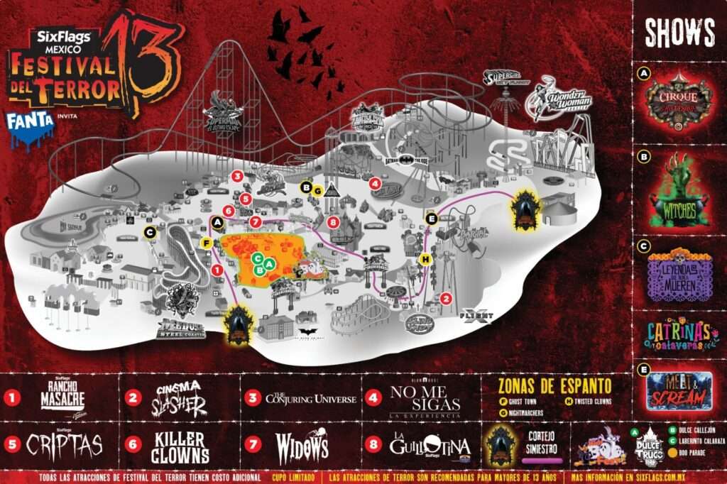 Mapa Six Flags